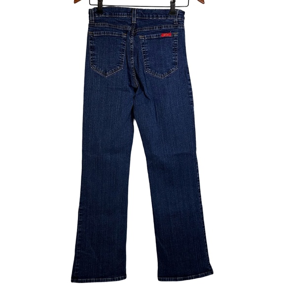 Vintage NYDJ Size 4 Dark Indigo Straight Leg Tummy Tuck Jeans Made in USA Comfy‎ - Picture 4 of 11